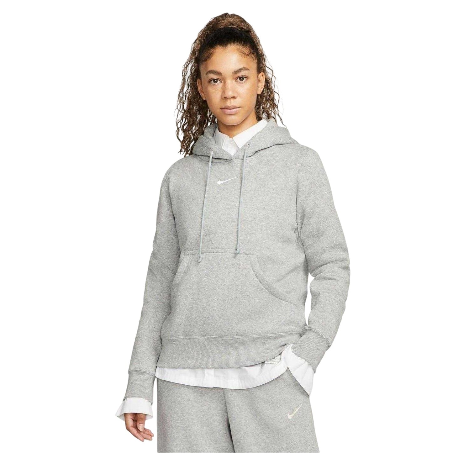 Grey - Front - Nike Womens-Ladies Phoenix Fleece Pull Over Hoodie