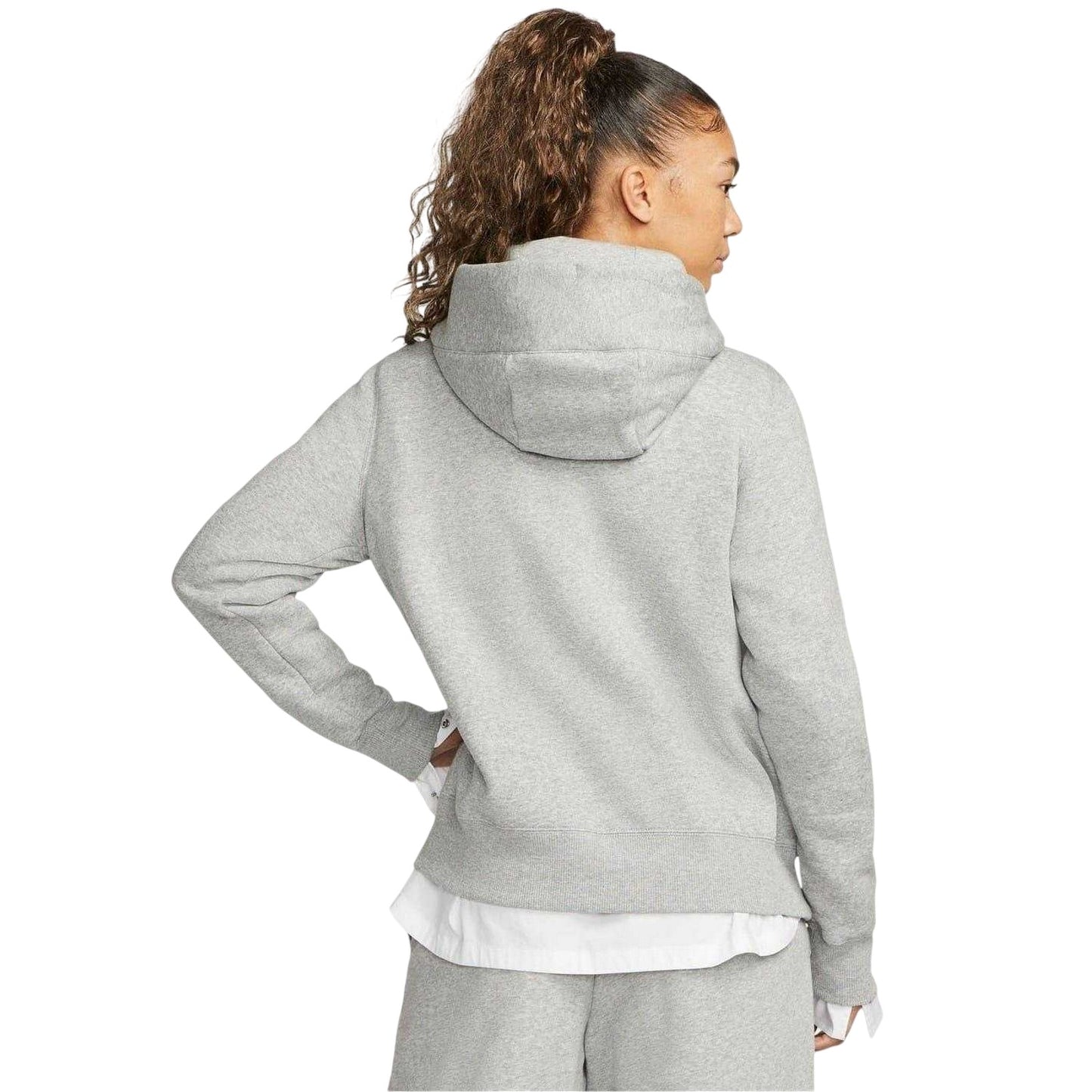 Grey - Back - Nike Womens-Ladies Phoenix Fleece Pull Over Hoodie