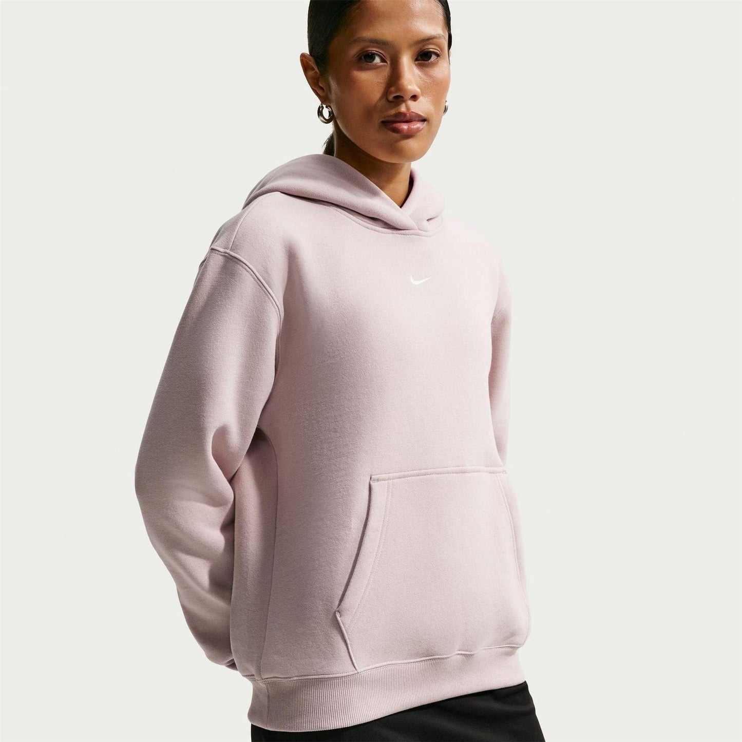 Cream - Front - Nike Womens-Ladies Phoenix Fleece Pull Over Hoodie