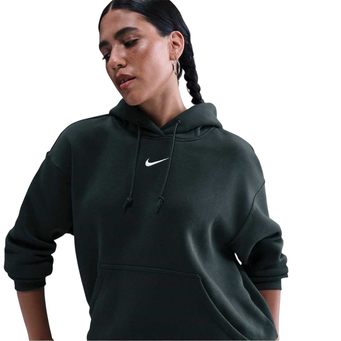 Seaweed-Sail - Side - Nike Womens-Ladies Phoenix Fleece Pull Over Oversized Hoodie