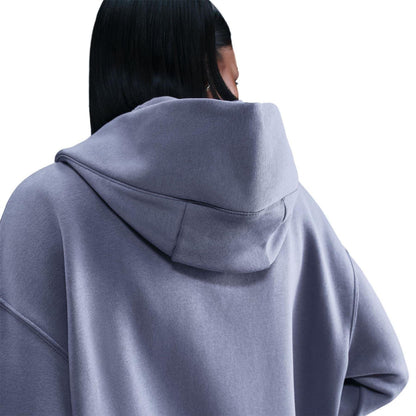 Indigo - Close up - Nike Womens-Ladies Phoenix Fleece Pull Over Oversized Hoodie