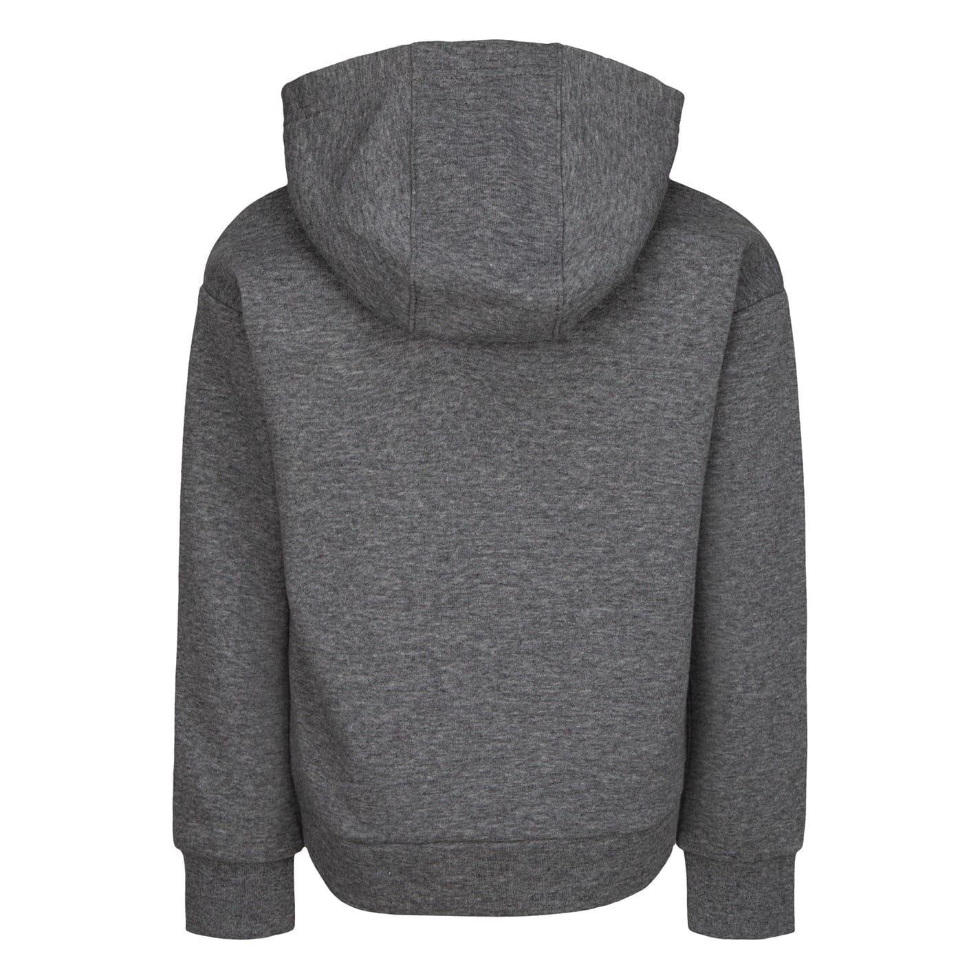 Carbon Heather - Back - Nike Childrens-Kids Embroidered Logo Cotton Full Zip Hoodie