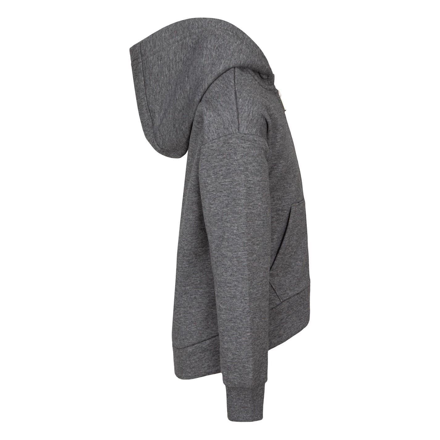 Carbon Heather - Lifestyle - Nike Childrens-Kids Embroidered Logo Cotton Full Zip Hoodie