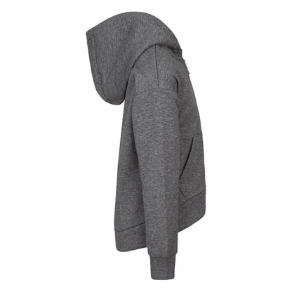 Carbon Heather - Lifestyle - Nike Childrens-Kids Embroidered Logo Cotton Full Zip Hoodie