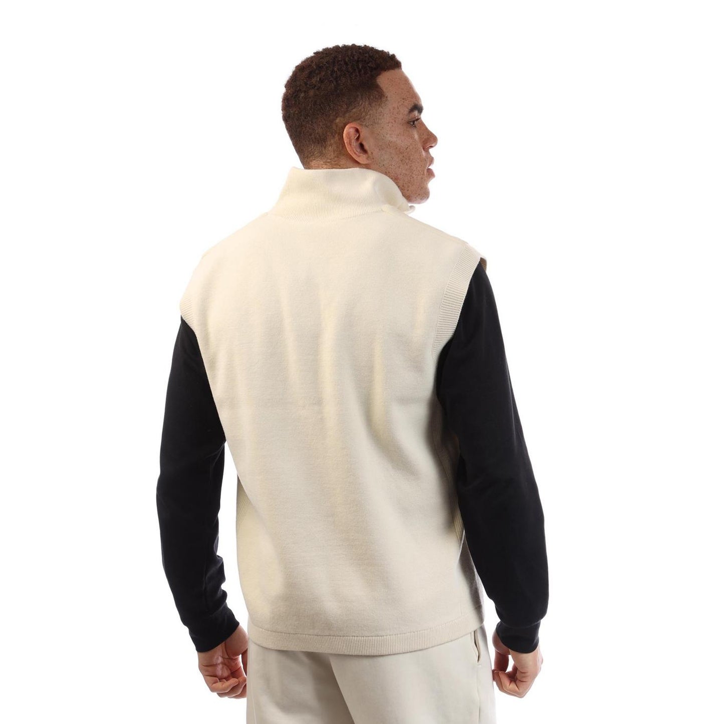 White - Back - Boss Mens Flap Pocket Gilet