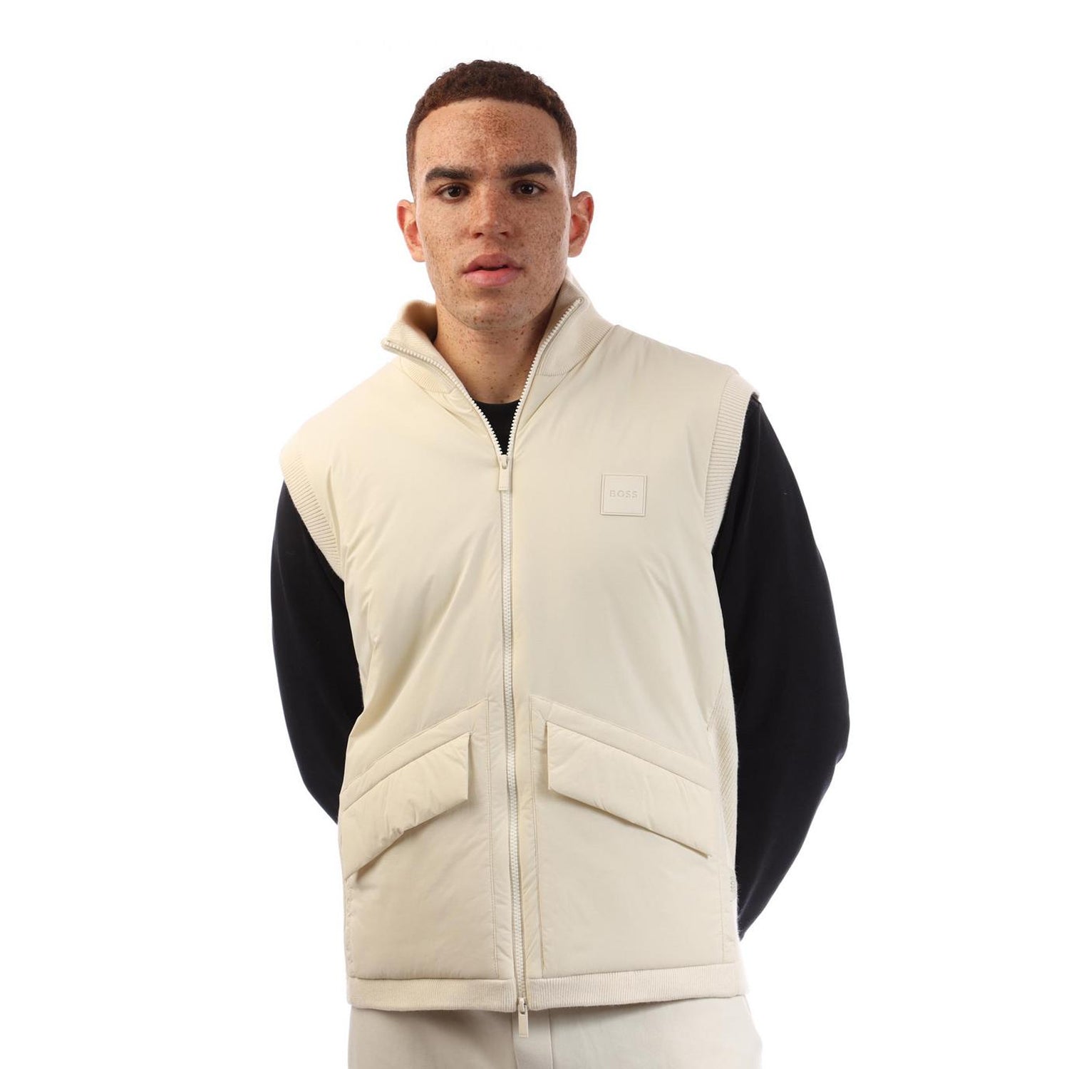 White - Lifestyle - Boss Mens Flap Pocket Gilet