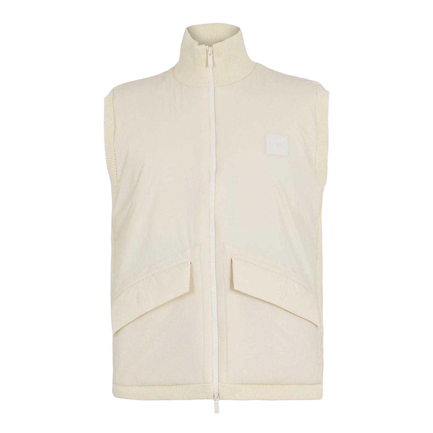 White - Front - Boss Mens Flap Pocket Gilet