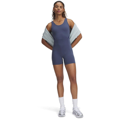 Grey - Side - Under Armour Womens-Ladies Motion Performance Bodysuit