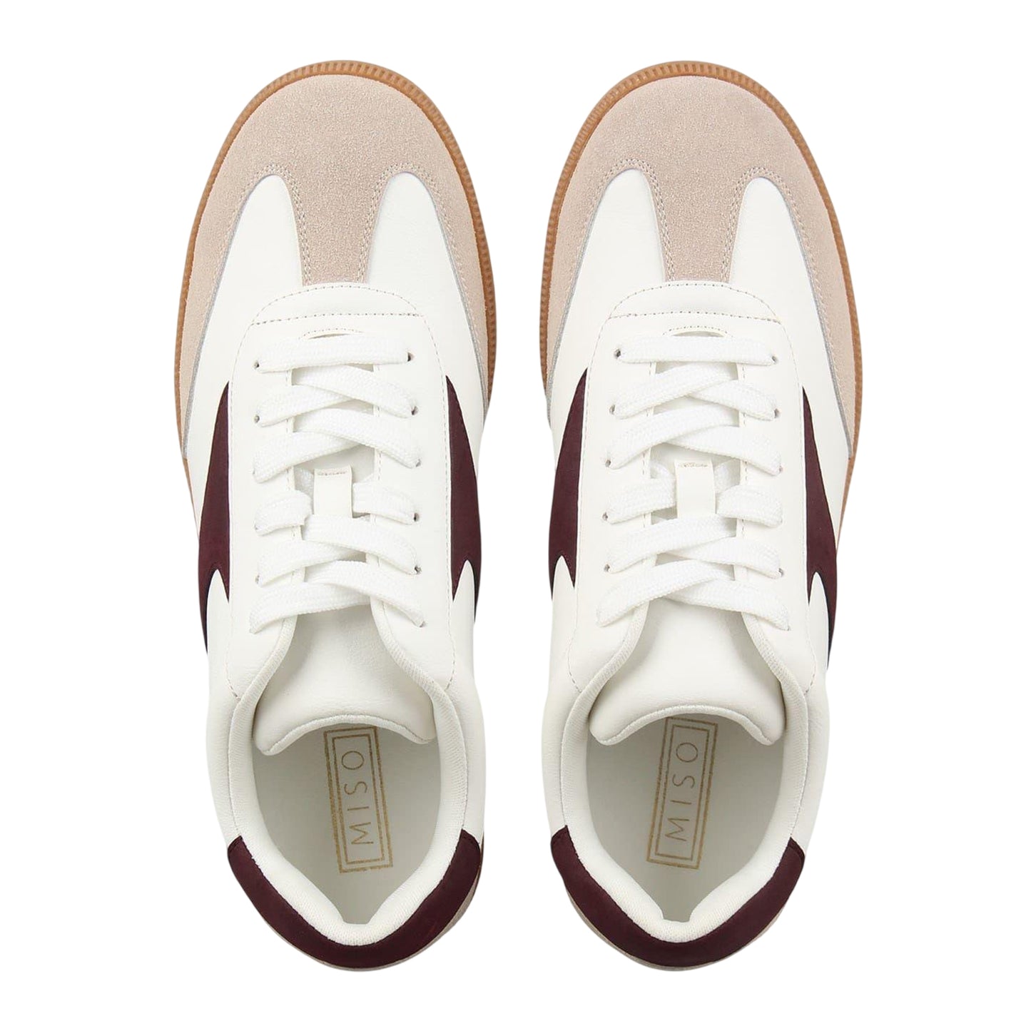 White - Side - Miso Womens-Ladies Sam Round Toe Trainers