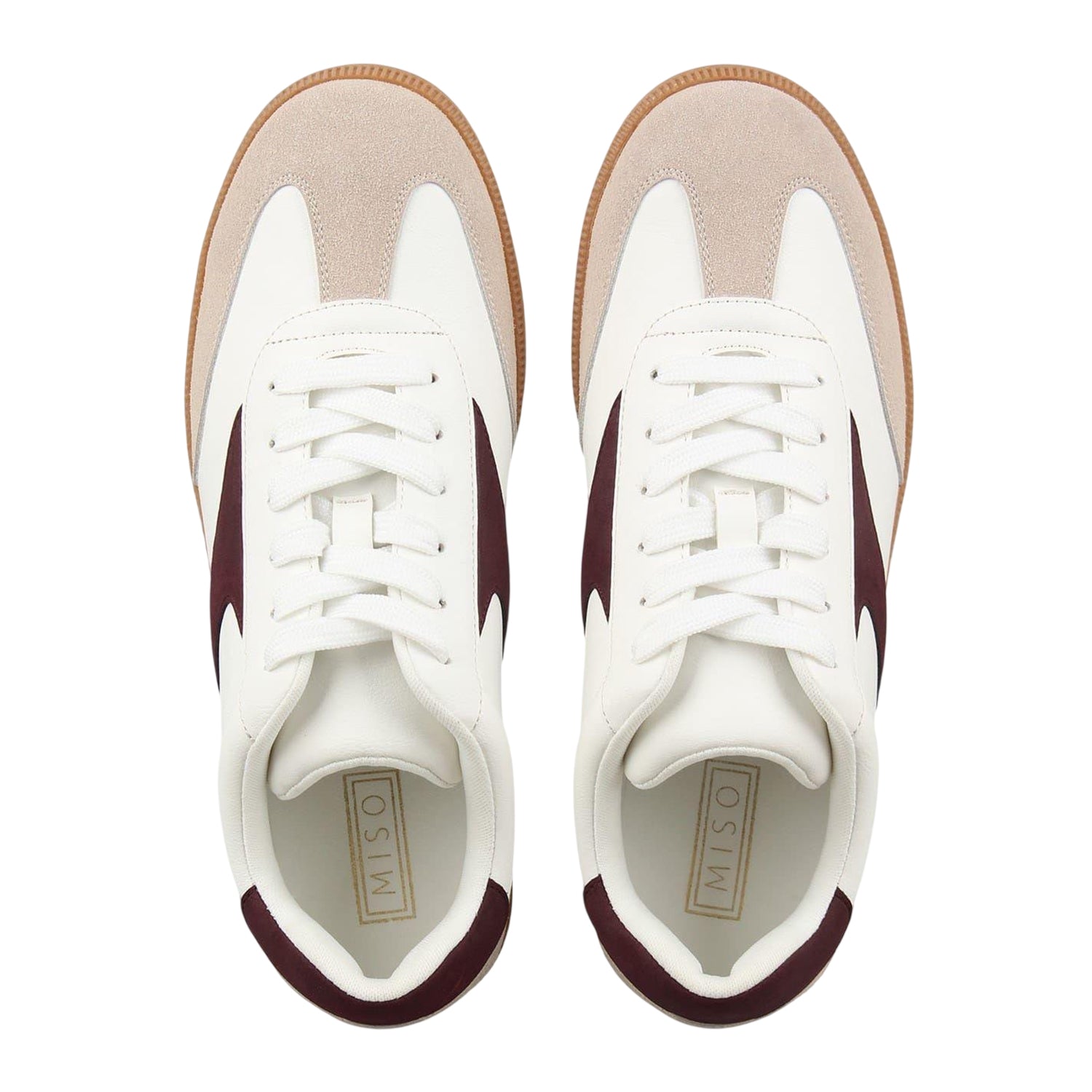 White - Side - Miso Womens-Ladies Sam Round Toe Trainers