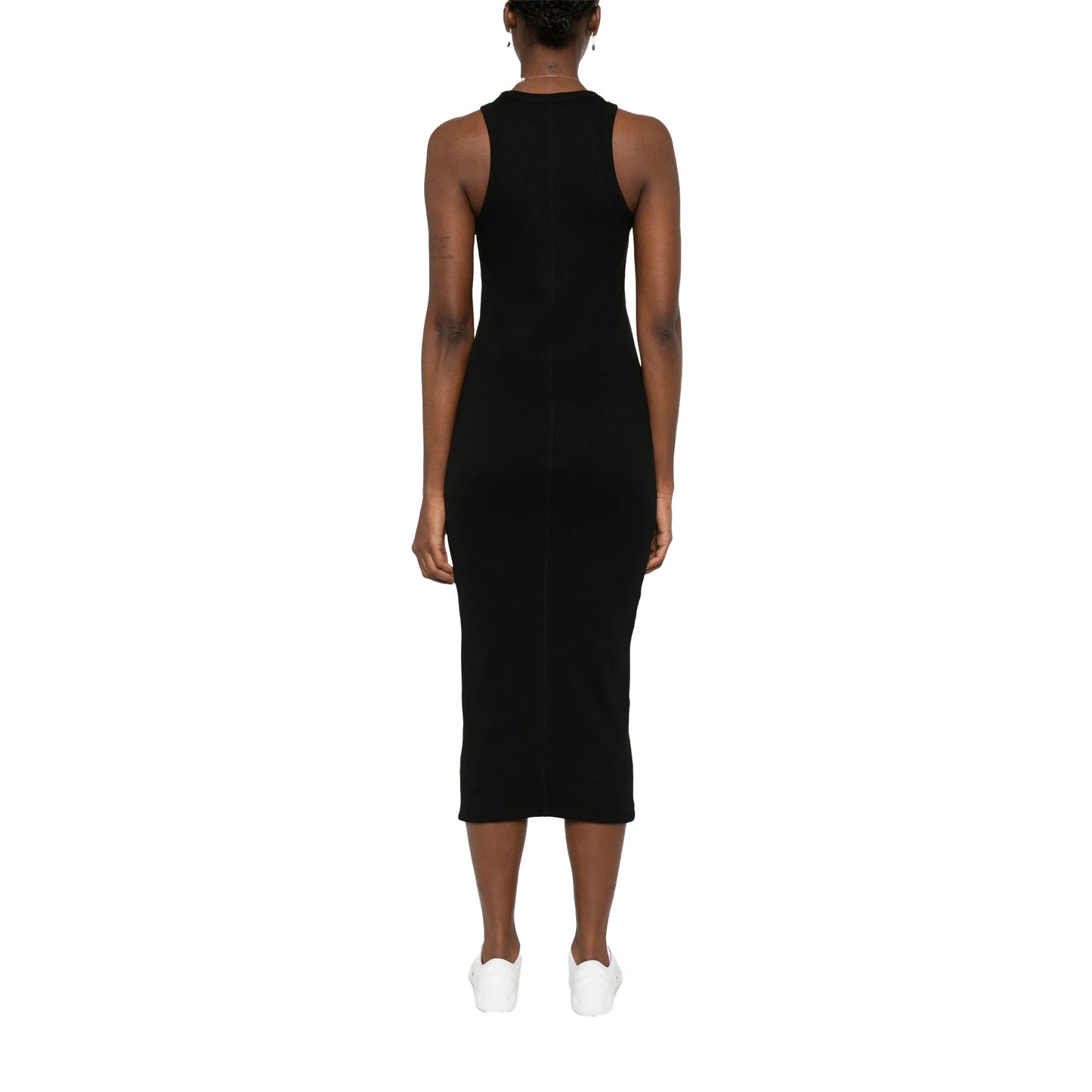 Black - Back - Lacoste Womens-Ladies Organic Cotton Sleeveless Midi Dress