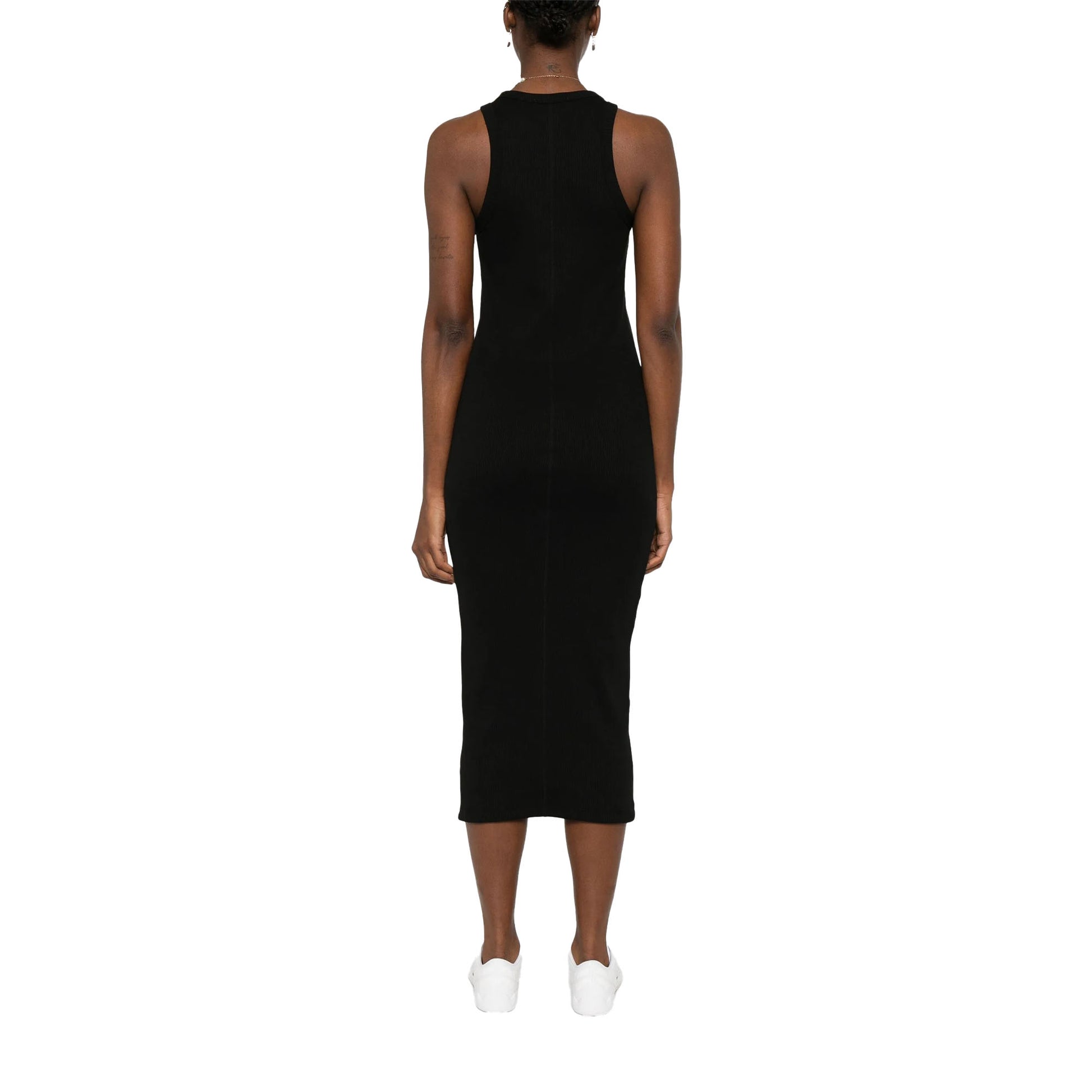 Black - Back - Lacoste Womens-Ladies Organic Cotton Sleeveless Midi Dress