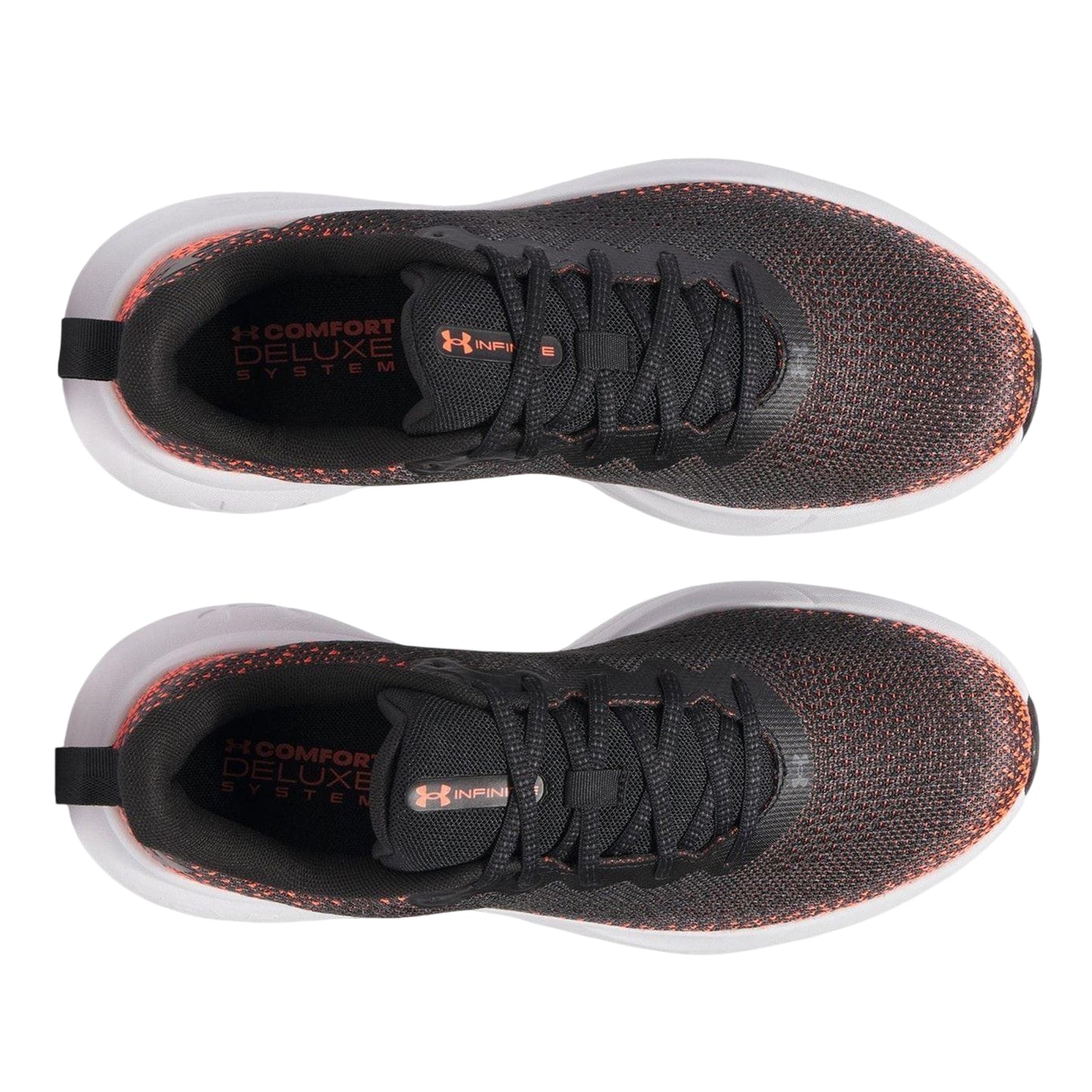 Black-Red - Side - Under Armour Mens Infinite Max Cushioning Trainers