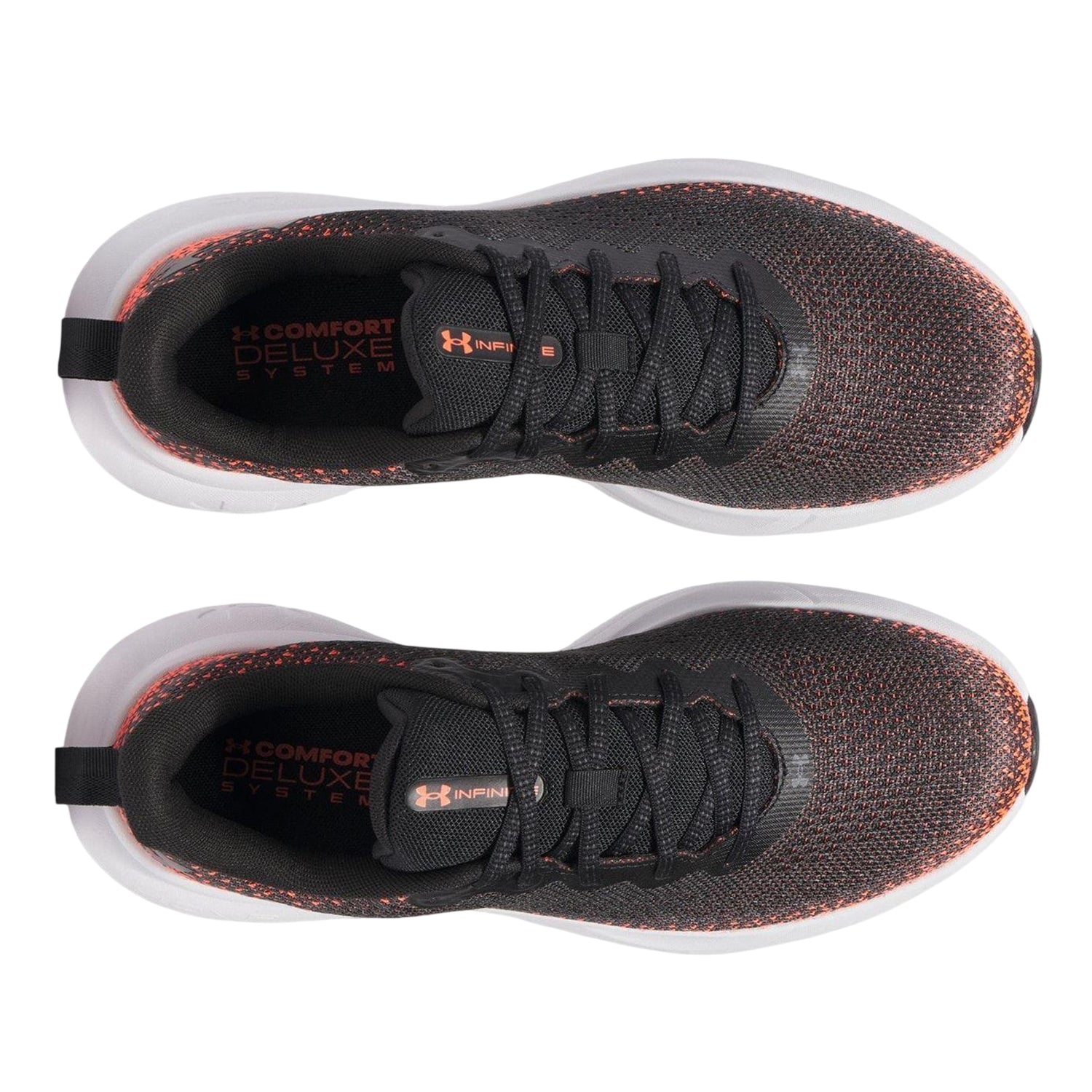 Black-Red - Side - Under Armour Mens Infinite Max Cushioning Trainers