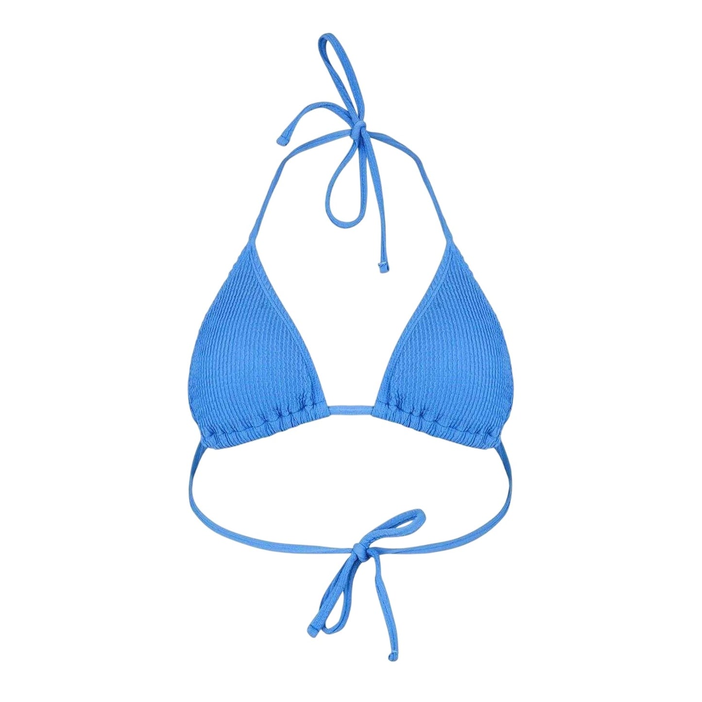 Marina Blue - Front - Jack Wills Womens-Ladies Ribbed Triangle Cups Bikini Top
