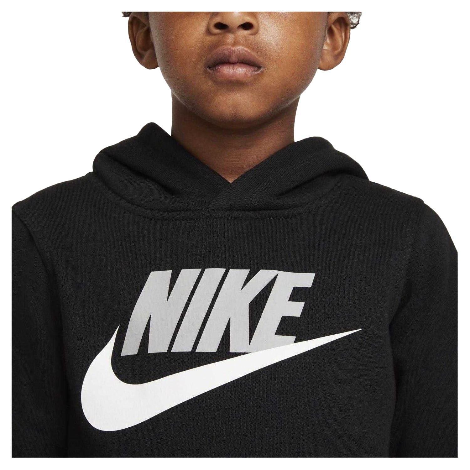 Black Print - Side - Nike Boys Club Hybrid Pullover Hoodie