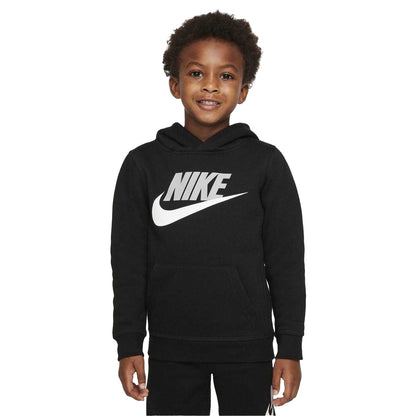 Black Print - Front - Nike Boys Club Hybrid Pullover Hoodie