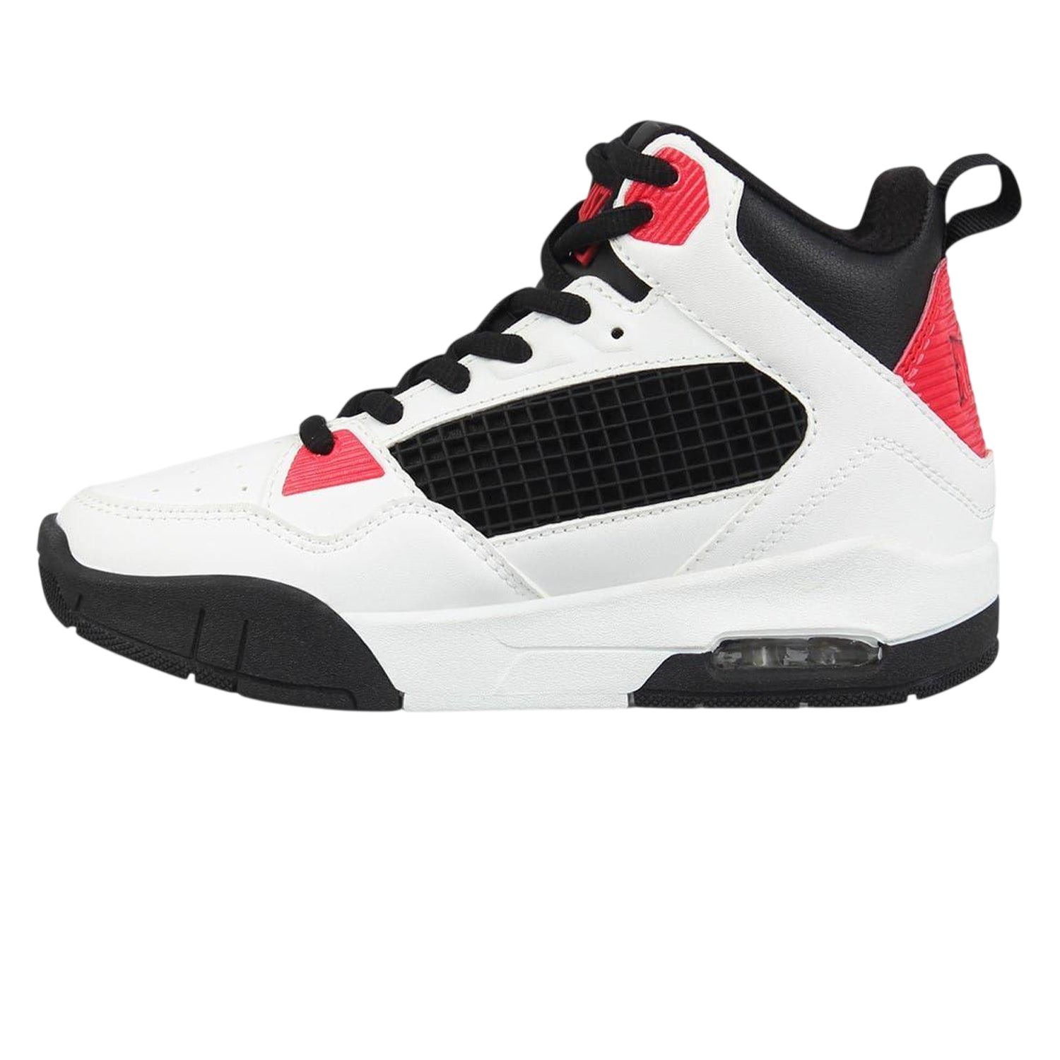 White-Black-Red - Back - Everlast Childrens-Kids Layup Canvas High Top Trainers