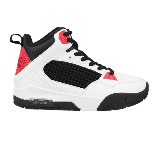 White-Black-Red - Front - Everlast Childrens-Kids Layup Canvas High Top Trainers
