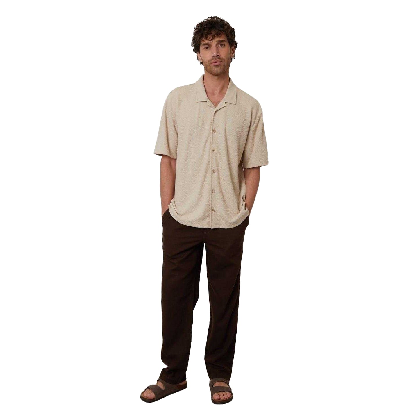 Stone - Lifestyle - Threadbare Mens Selkirk Relaxed Fit Shirt