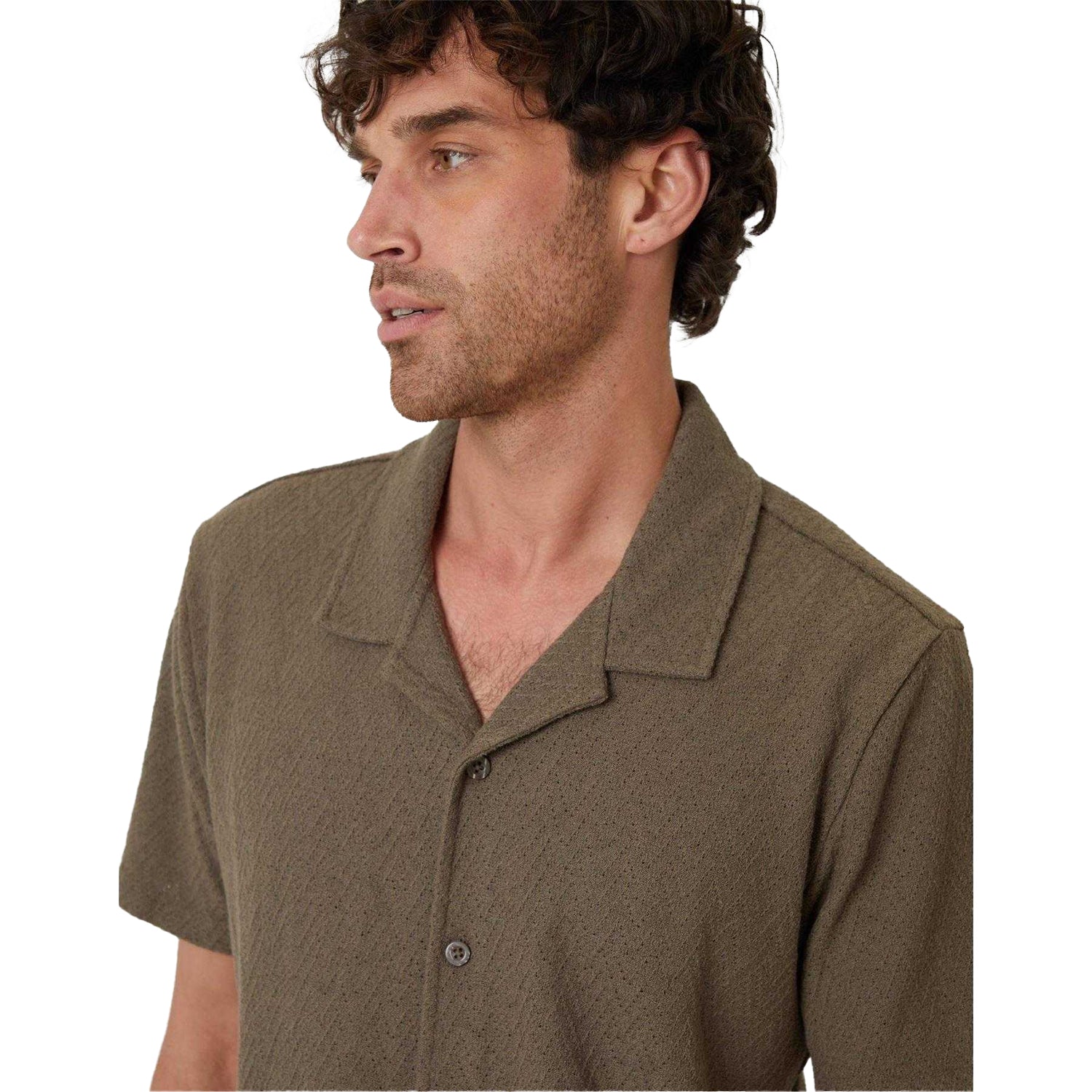Khaki Green - Side - Threadbare Mens Selkirk Relaxed Fit Shirt