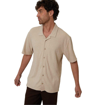 Stone - Front - Threadbare Mens Selkirk Relaxed Fit Shirt