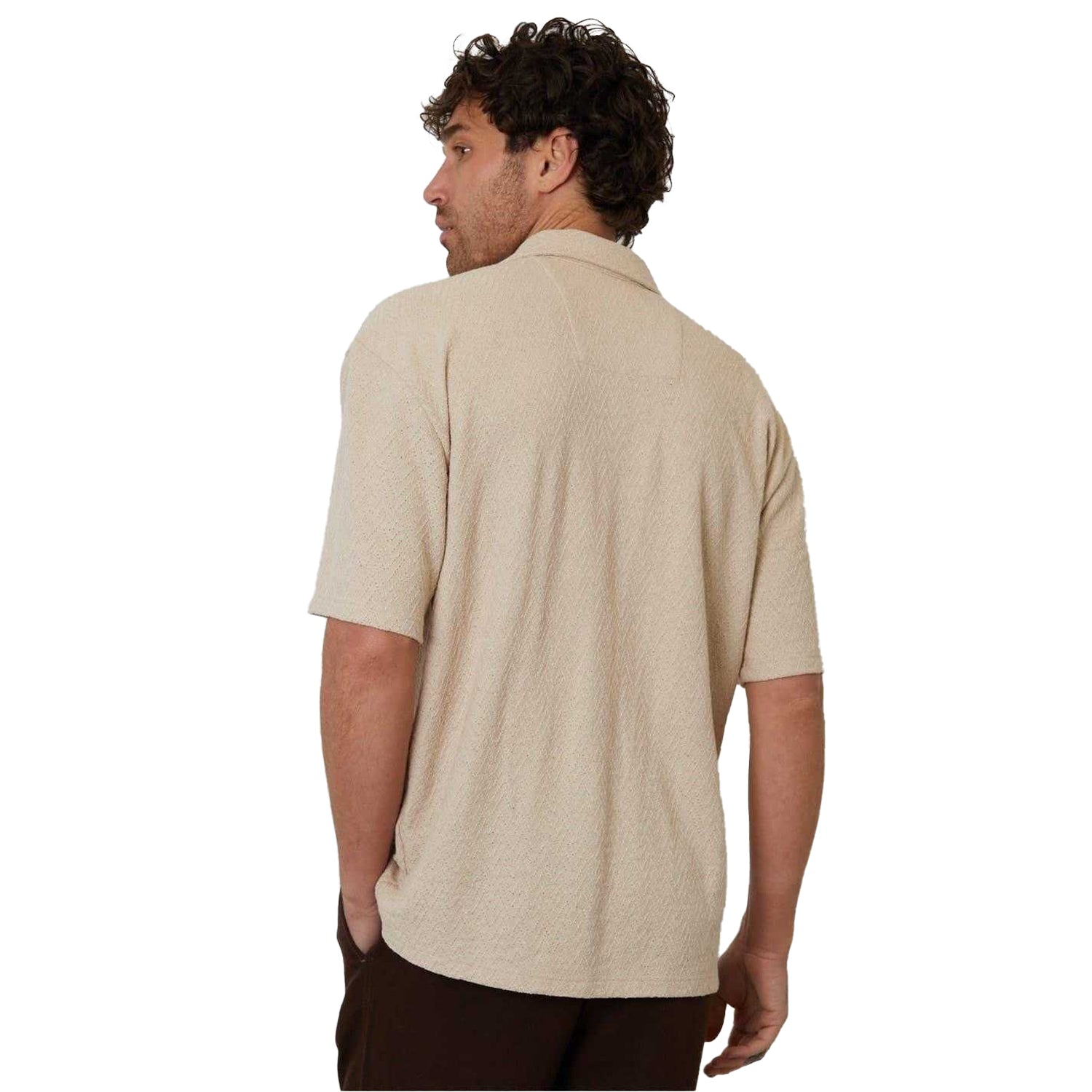 Stone - Back - Threadbare Mens Selkirk Relaxed Fit Shirt