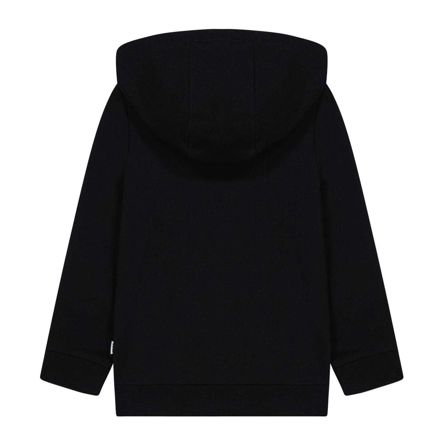 Black - Back - Boss Childrens-Kids Logo Full Zip Hoodie