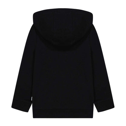 Black - Back - Boss Childrens-Kids Logo Full Zip Hoodie