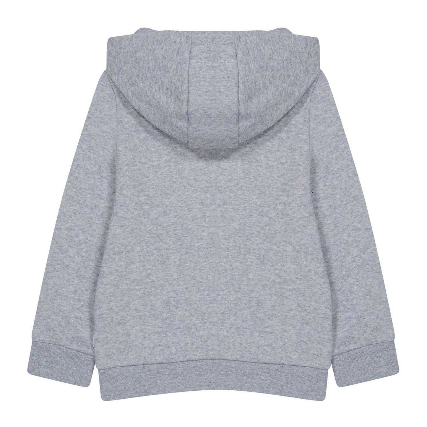 Grey - Back - Boss Childrens-Kids Logo Full Zip Hoodie