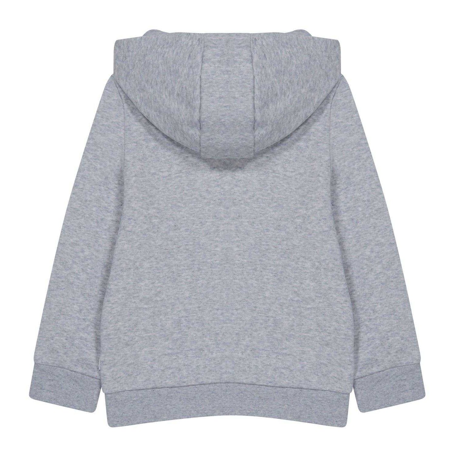 Grey - Back - Boss Childrens-Kids Logo Full Zip Hoodie