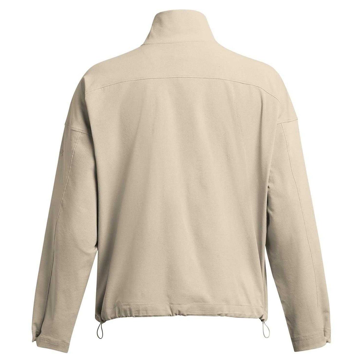 Beige - Back - Under Armour Womens-Ladies Unstoppable Ventilated Athletic Tracksuit Top