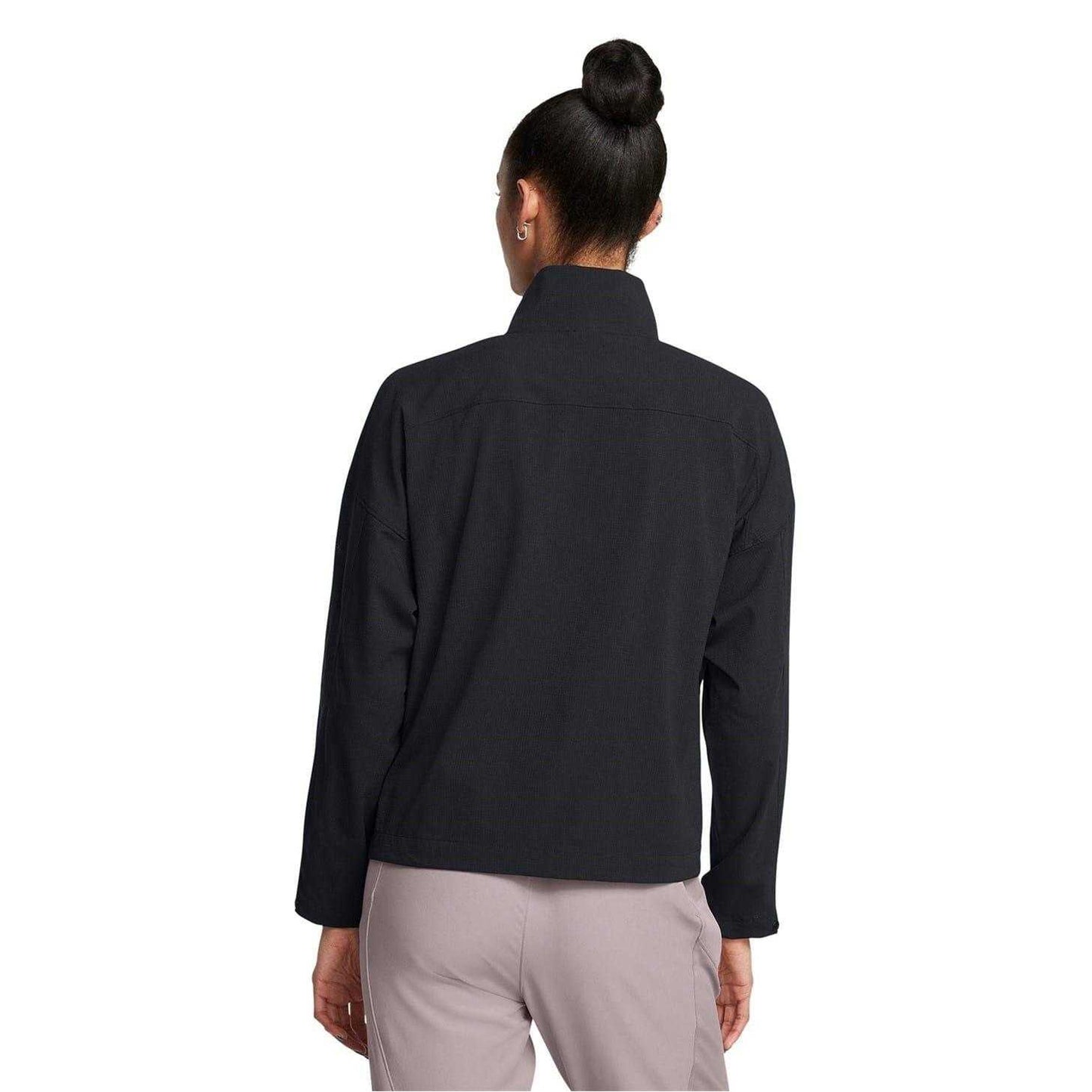 Black - Pack Shot - Under Armour Womens-Ladies Unstoppable Ventilated Athletic Tracksuit Top