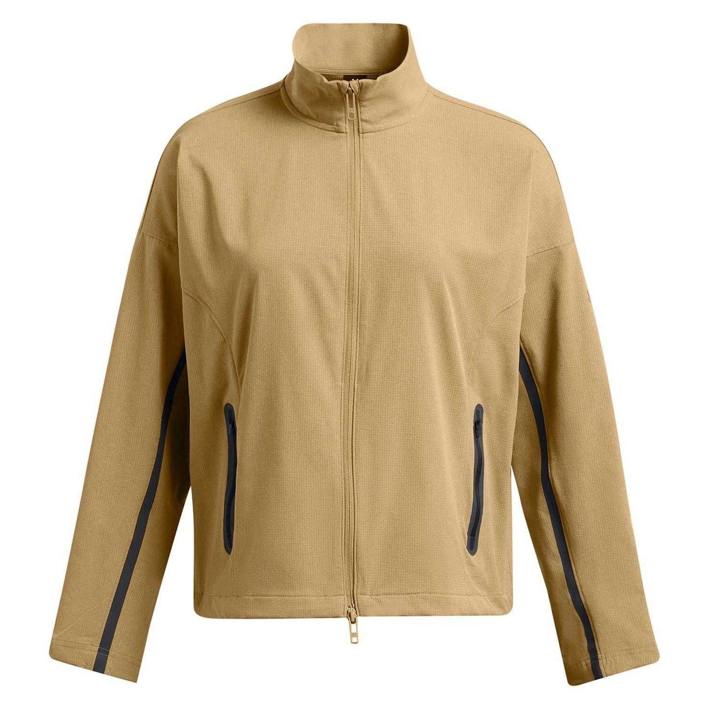 Tan - Front - Under Armour Womens-Ladies Unstoppable Ventilated Athletic Tracksuit Top