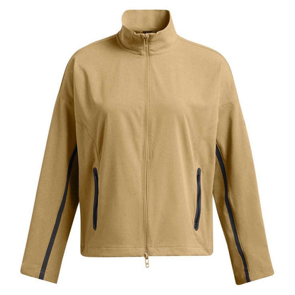 Tan - Front - Under Armour Womens-Ladies Unstoppable Ventilated Athletic Tracksuit Top