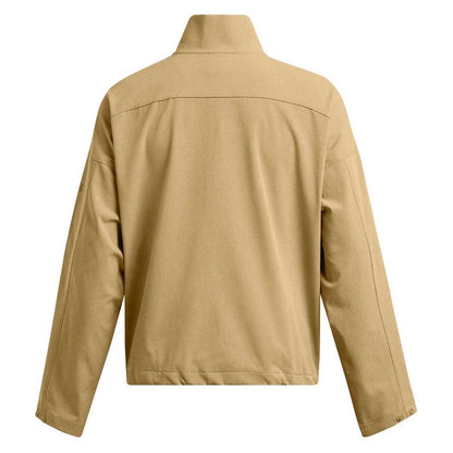 Tan - Back - Under Armour Womens-Ladies Unstoppable Ventilated Athletic Tracksuit Top