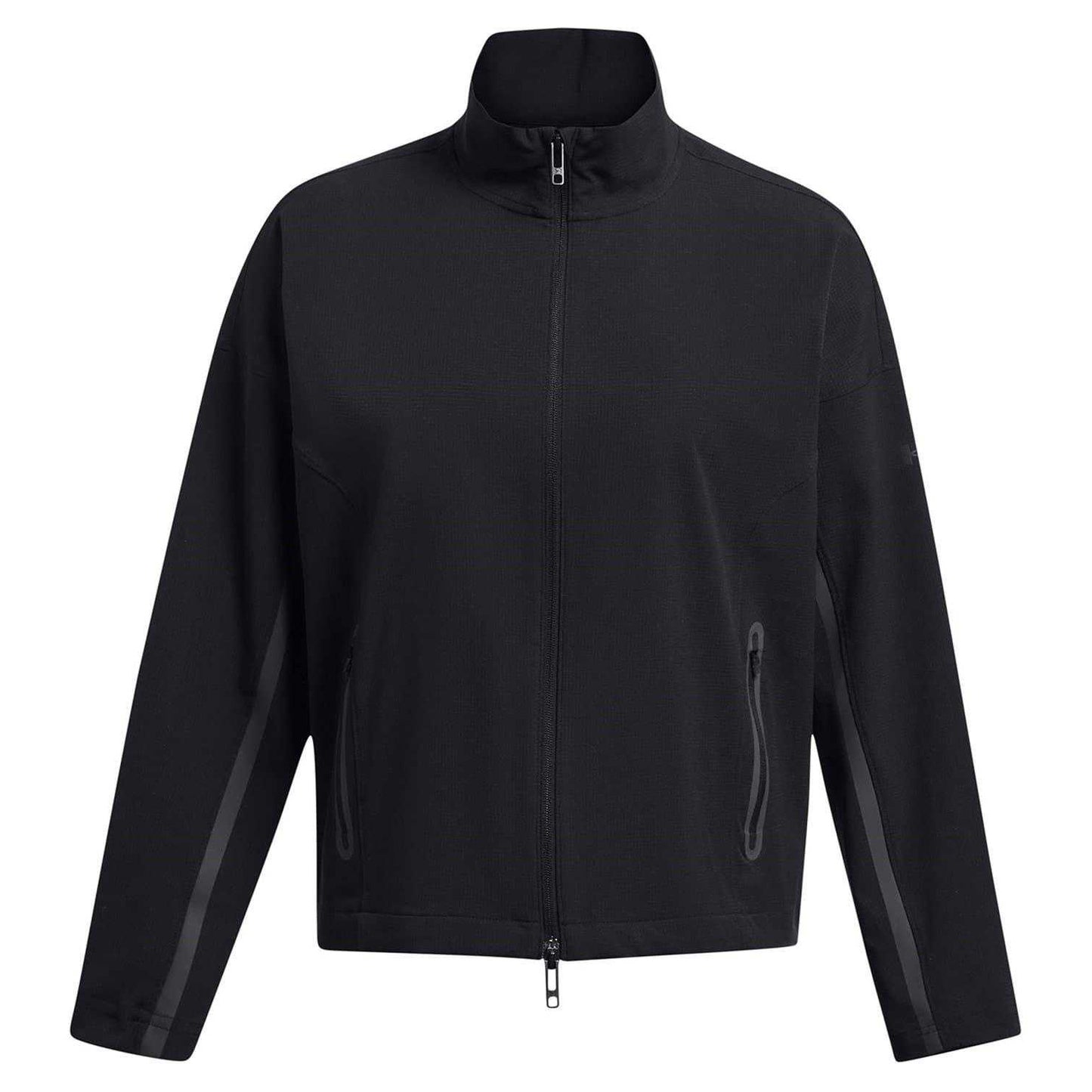 Black - Front - Under Armour Womens-Ladies Unstoppable Ventilated Athletic Tracksuit Top