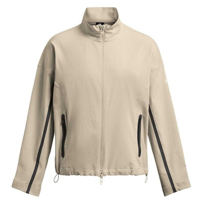 Beige - Front - Under Armour Womens-Ladies Unstoppable Ventilated Athletic Tracksuit Top