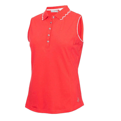 Poppy - Front - Calvin Klein Womens-Ladies Green Lamb Nadia Sleeveless Polo Shirt