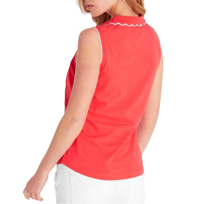 Poppy - Back - Calvin Klein Womens-Ladies Green Lamb Nadia Sleeveless Polo Shirt