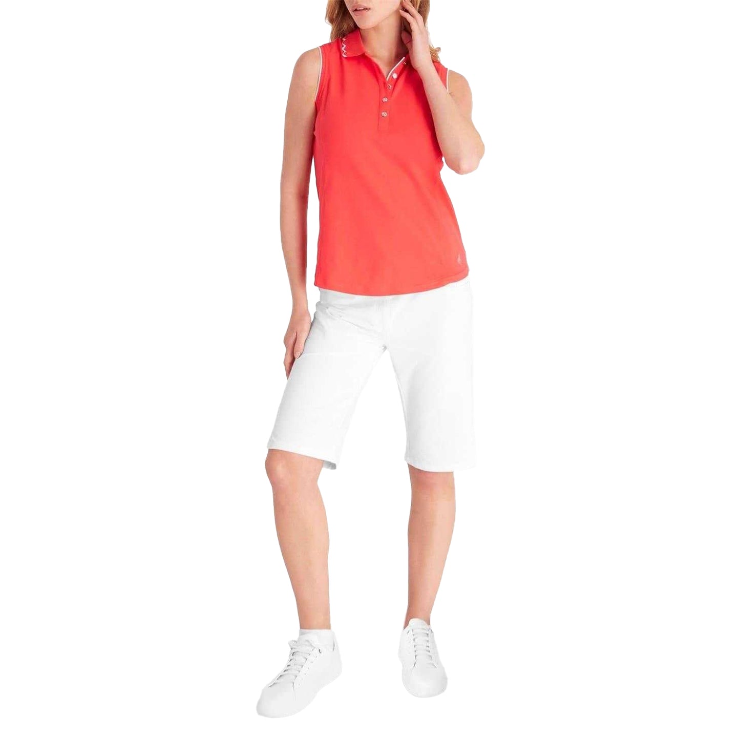 Poppy - Lifestyle - Calvin Klein Womens-Ladies Green Lamb Nadia Sleeveless Polo Shirt