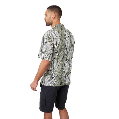 Black - Back - Threadbare Mens Leaf Print Relaxed Fit Shirt