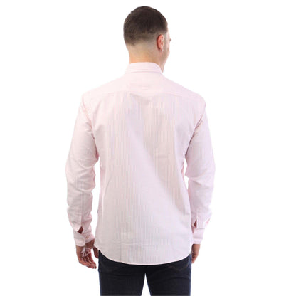 Pink - Back - Boss Mens H-Roan Oxford Cotton Shirt