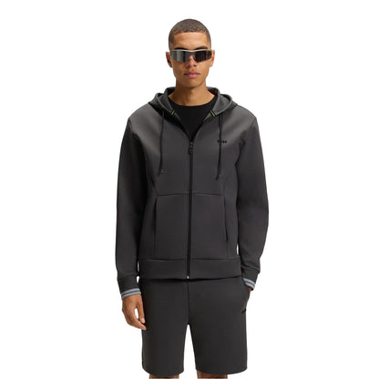 Dark Grey - Lifestyle - Boss Mens Stretch Sport Full Zip Hoodie