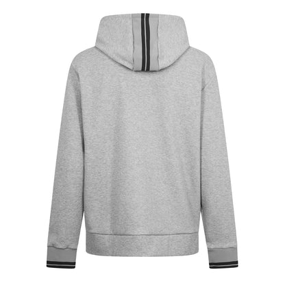 Silver - Back - Boss Mens Stretch Sport Full Zip Hoodie