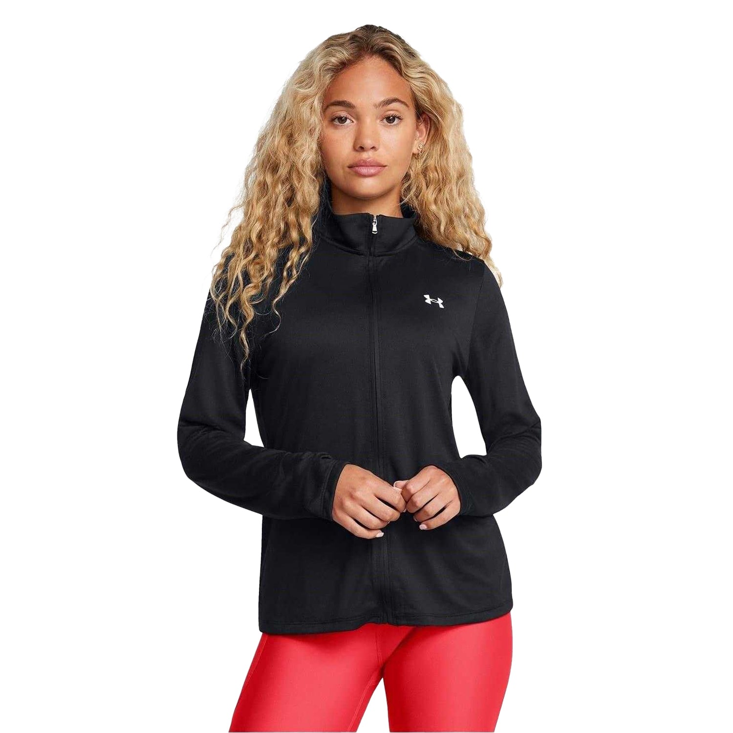 Black - Side - Under Armour Womens-Ladies Tech Lightweight Tracksuit Top