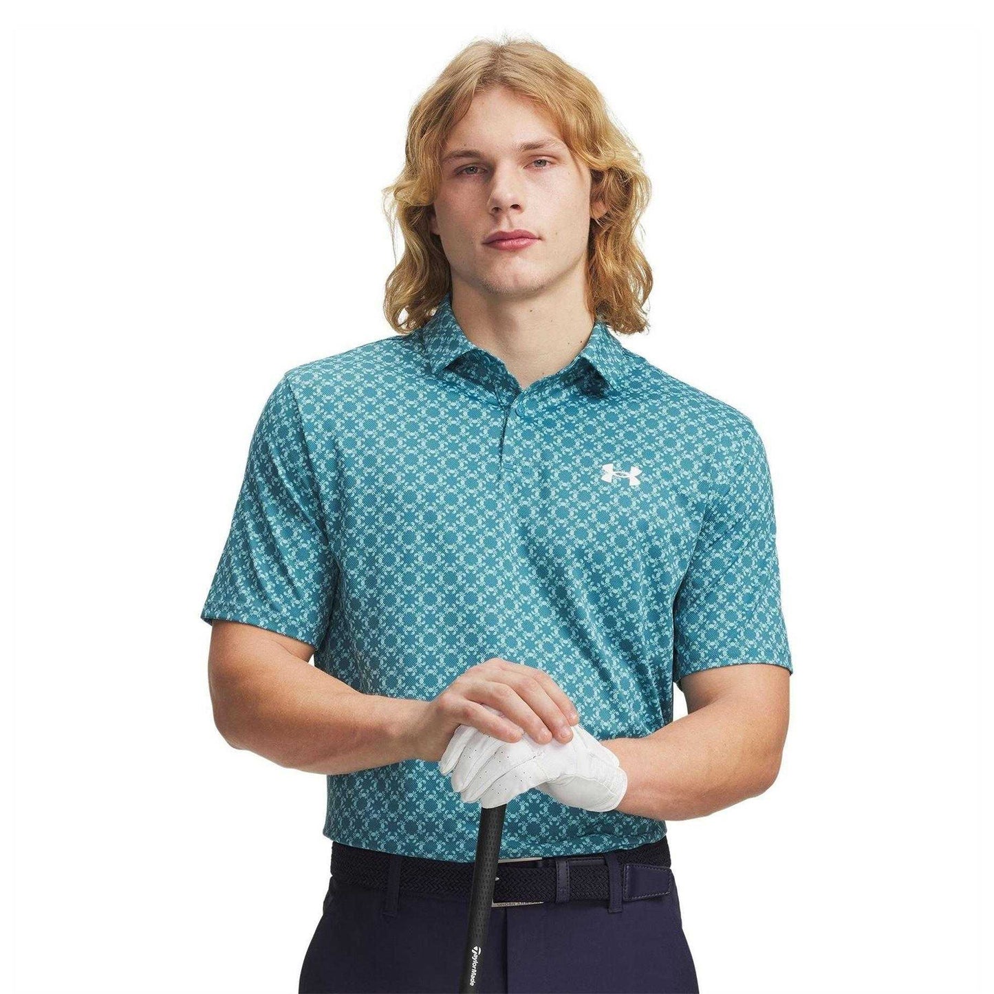 Blue-White - Front - Under Armour Mens Matchplay Crab Polo Shirt