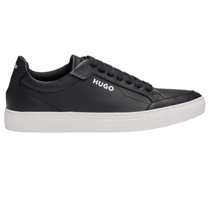 Black - Front - Hugo Mens Futurism Leather Round Toe Flat Trainers