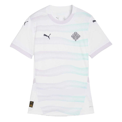 White-Navy - Front - Puma Womens-Ladies 2025 Iceland Away Shirt