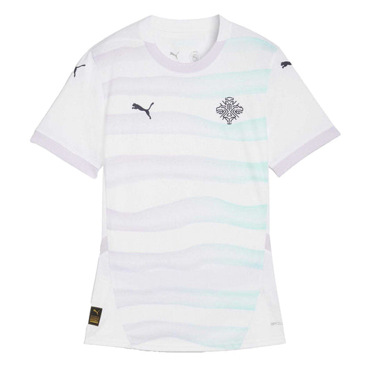 White-Navy - Front - Puma Womens-Ladies 2025 Iceland Away Shirt